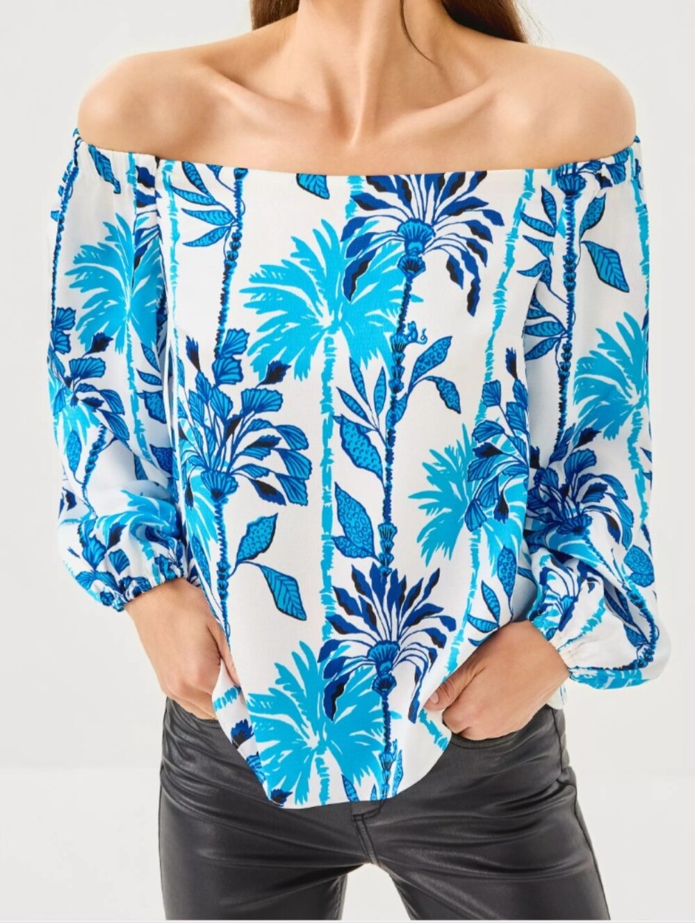 NWT Lily Pulitzer Elizabethany Off-the-Shoulder Top Sz Lg